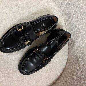 Zara women Black Loafers